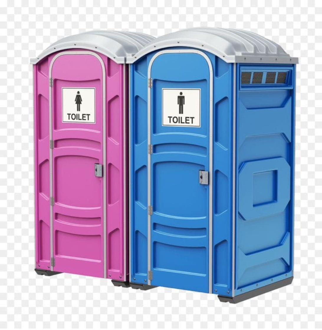 Standard blue portable toilet unit ready for delivery